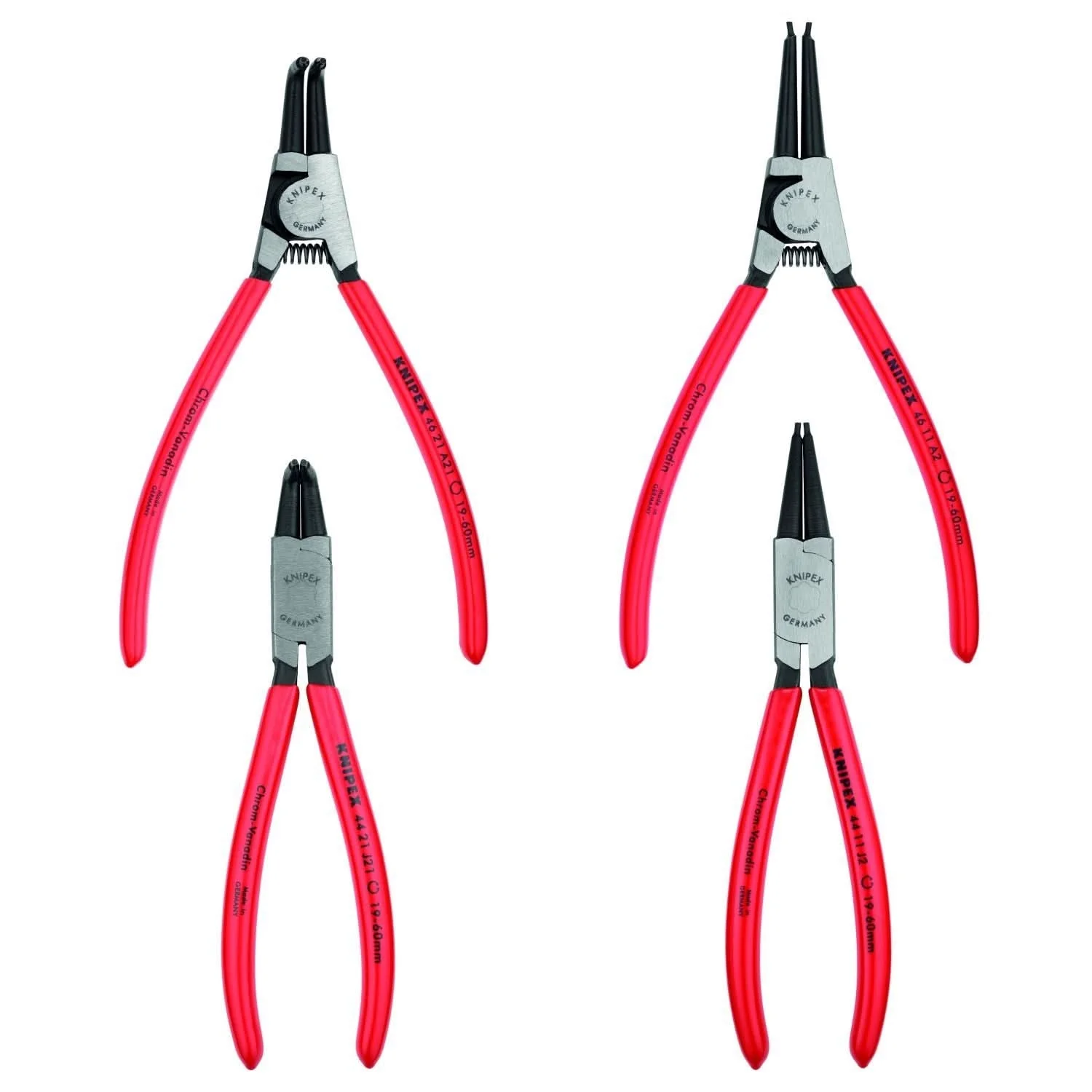 Knipex 00 19 56 4 Pc Snap Ring Pliers Set in Tool Roll - Image 2