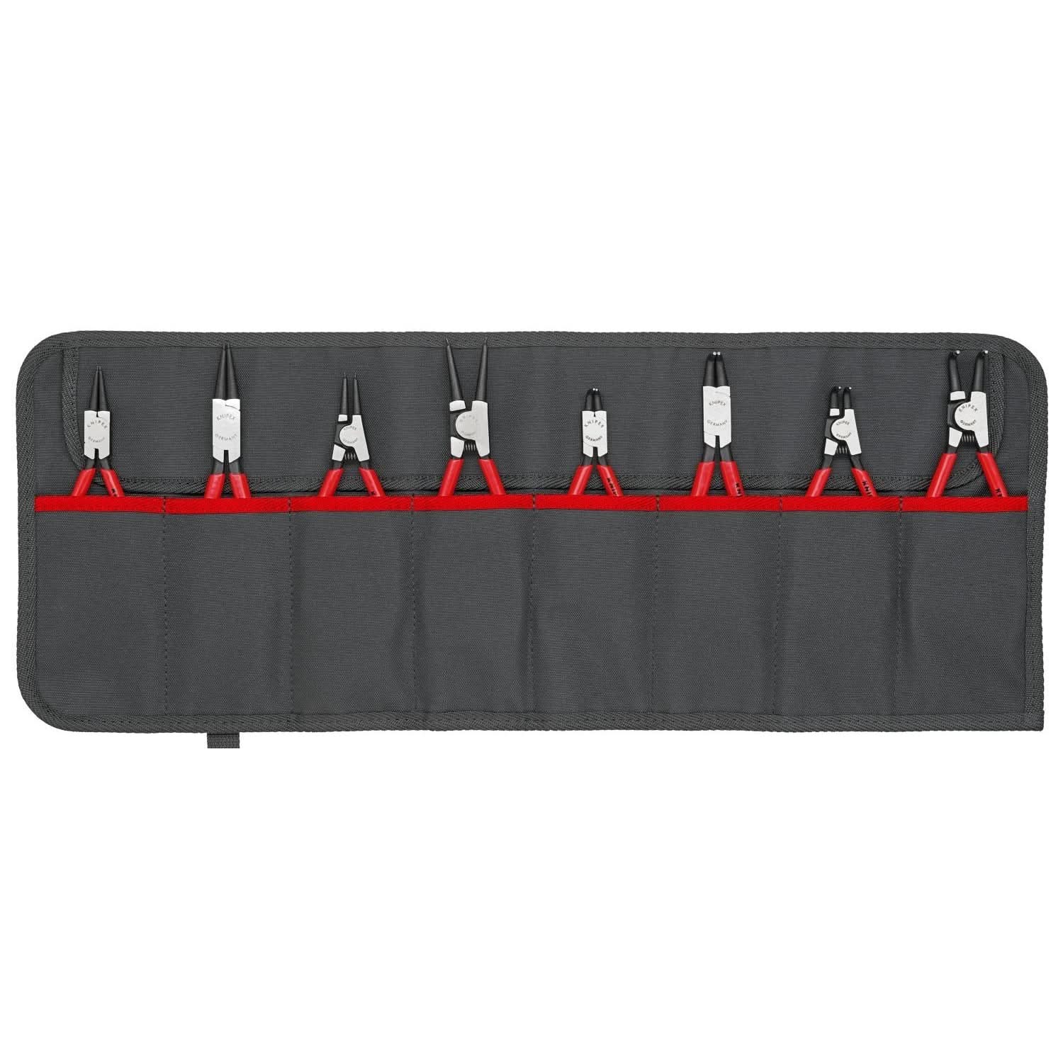 Knipex 00 19 58 V01 8 Pc Snap Ring Pliers Set in Tool Roll - Image 1