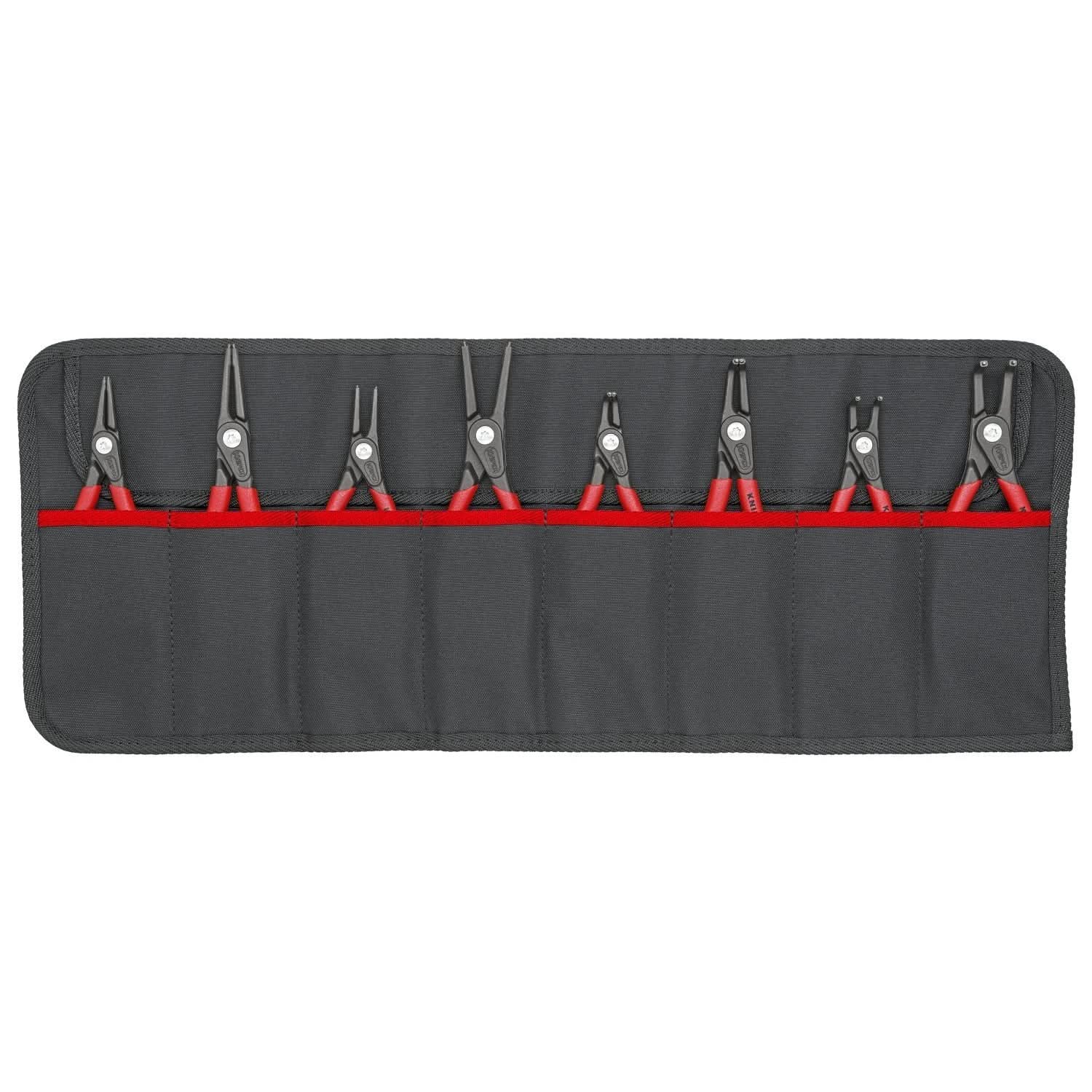 Knipex 00 19 58 V02 8 Pc Precision Snap Ring Pliers Set in Tool Roll - Image 1
