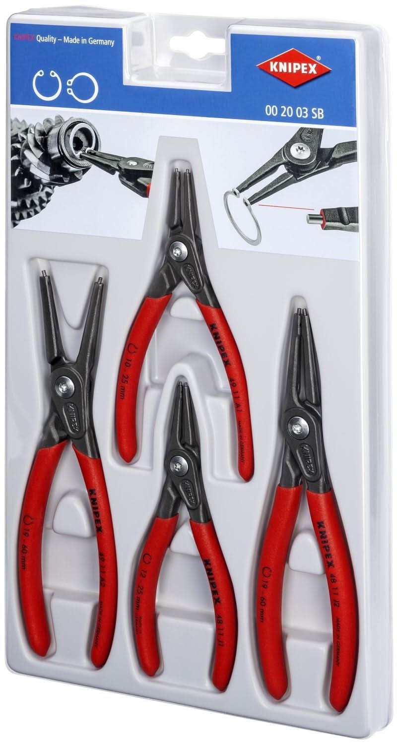 Knipex 00 20 03 SB 4 Pc Precision Snap Ring Pliers Set - Image 2