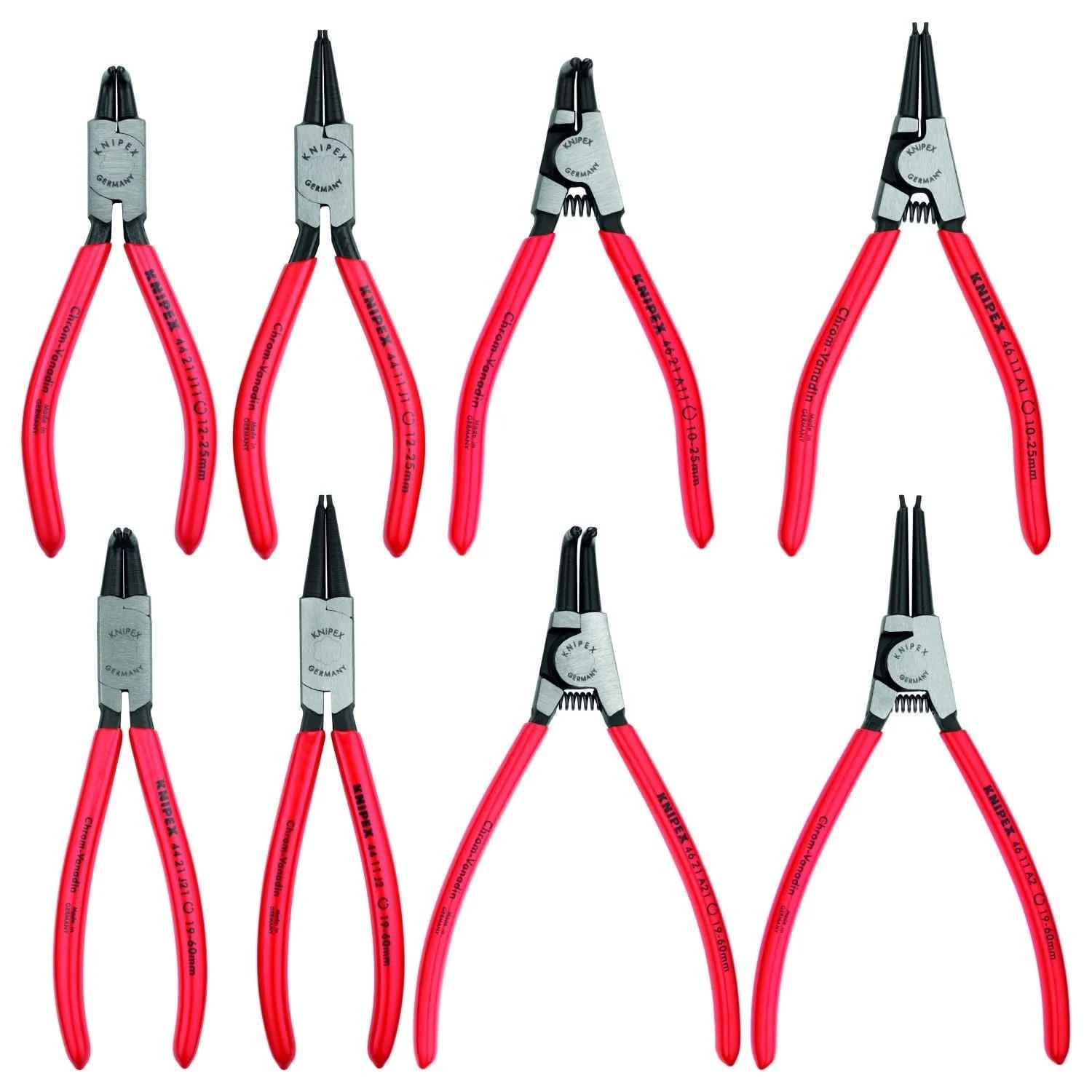 Knipex 00 20 04 SB 8 Pc Precision Snap Ring Pliers Set - Image 2