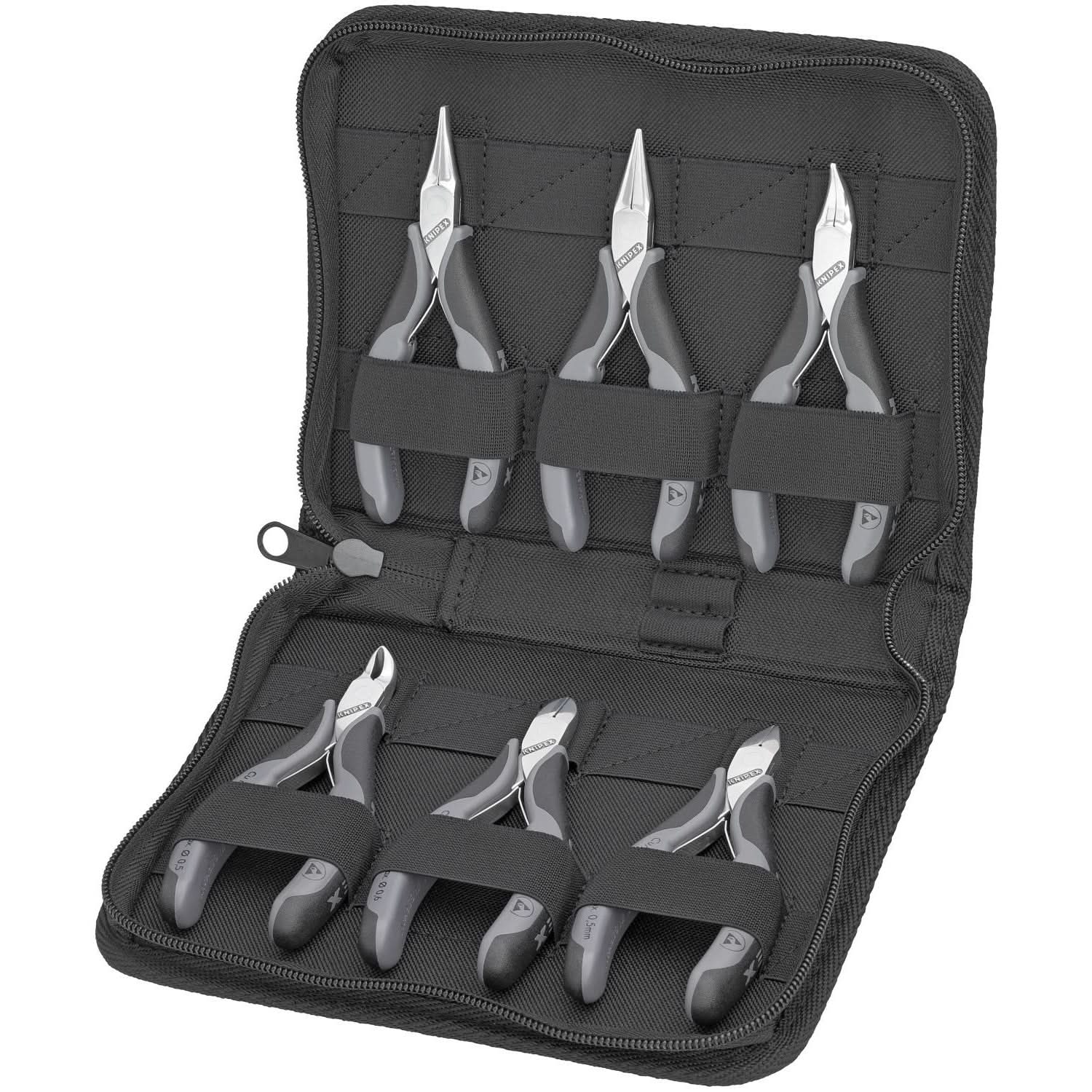 Knipex 00 20 17 6 Pc Electronics ESD Pliers Set in Zipper Pouch - Image 1