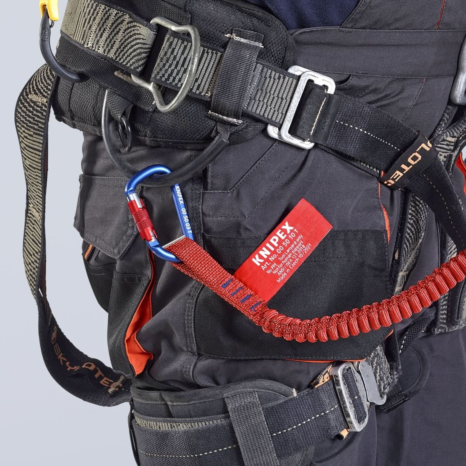 Knipex 00 50 12 T BKA 38" Tool Tethering Lanyard with Captive Eye Carabiner up to 13 lbs. - Image 3
