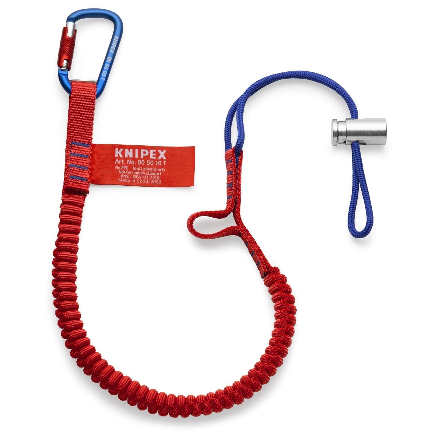 Knipex 00 50 12 T BKA 38″ Tool Tethering Lanyard with Captive Eye Carabiner up to 13 lbs.
