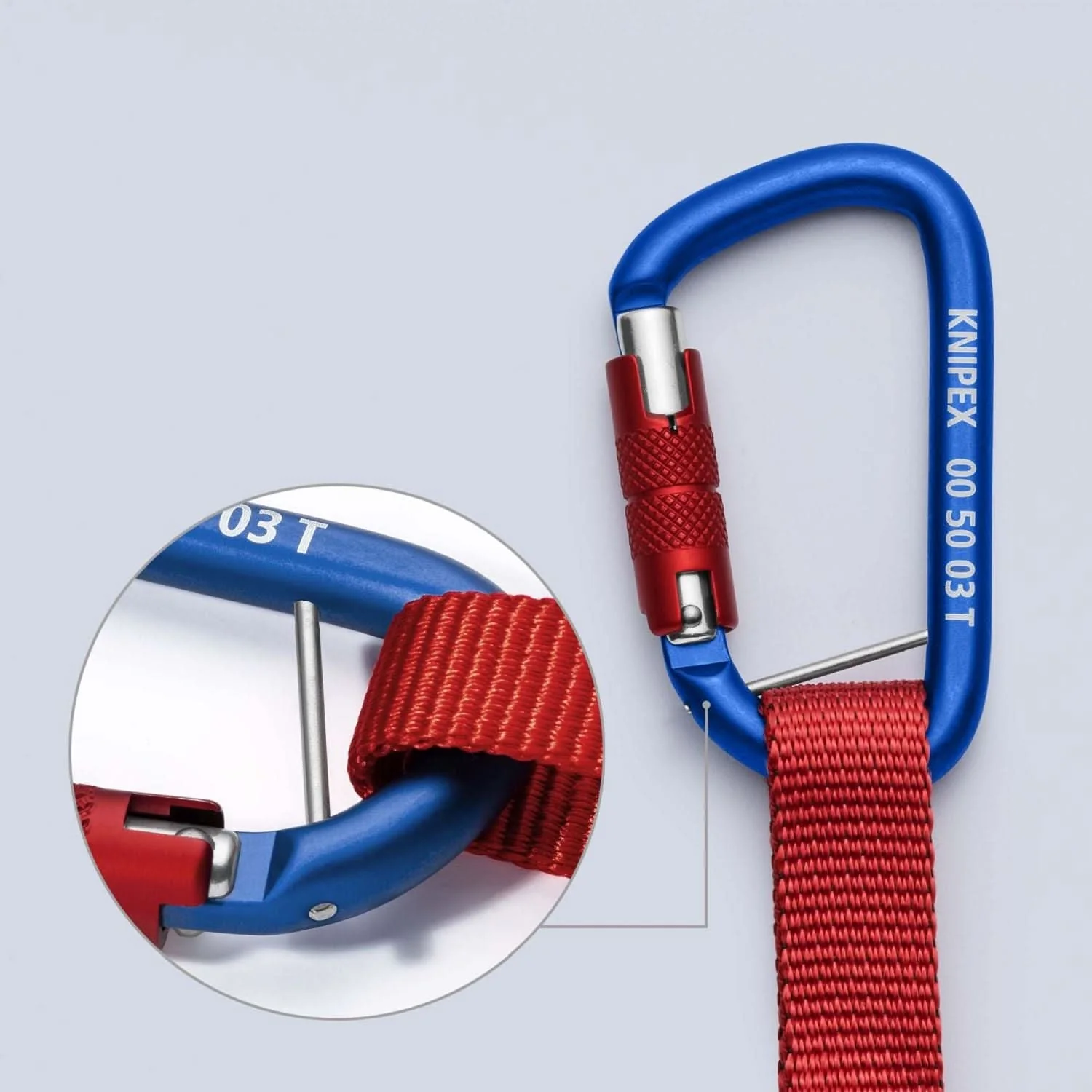Knipex 00 50 13 T BKA 18" Tool Tethering Adaptor Straps with Captive Eye Carabiner up to 13 lbs. - Image 3