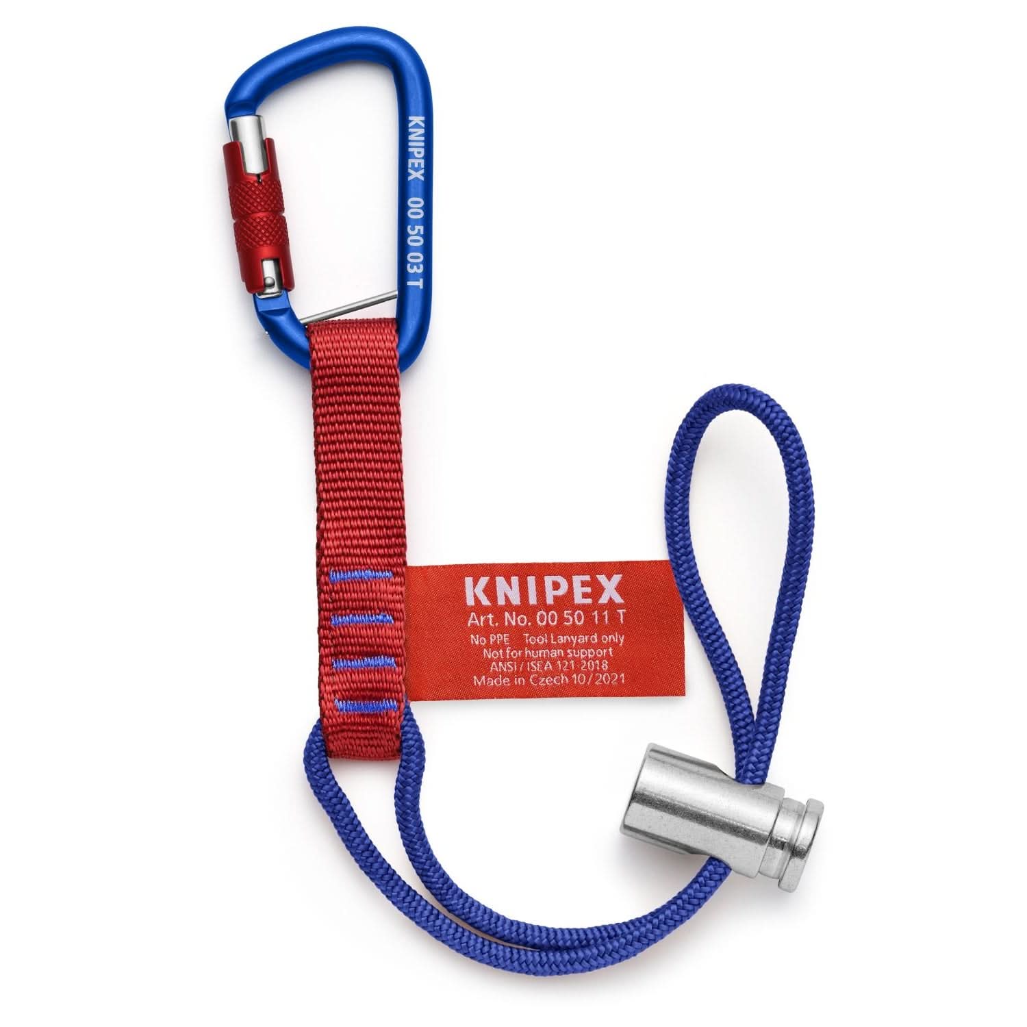 Knipex 00 50 13 T BKA 18" Tool Tethering Adaptor Straps with Captive Eye Carabiner up to 13 lbs. - Image 1