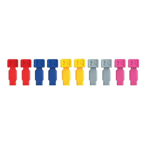Knipex 00 61 10 01 SBA 10-Piece KNIPEXTEND ColorCoded Clips Set, (Red, Blue, Yellow, Light Gray, Magenta)