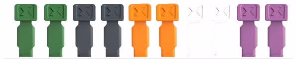 Knipex 00 61 10 02 SBA 10-Piece KNIPEXTEND ColorCoded Clips Set, (Green, Dark Gray, Orange, White, Violet)