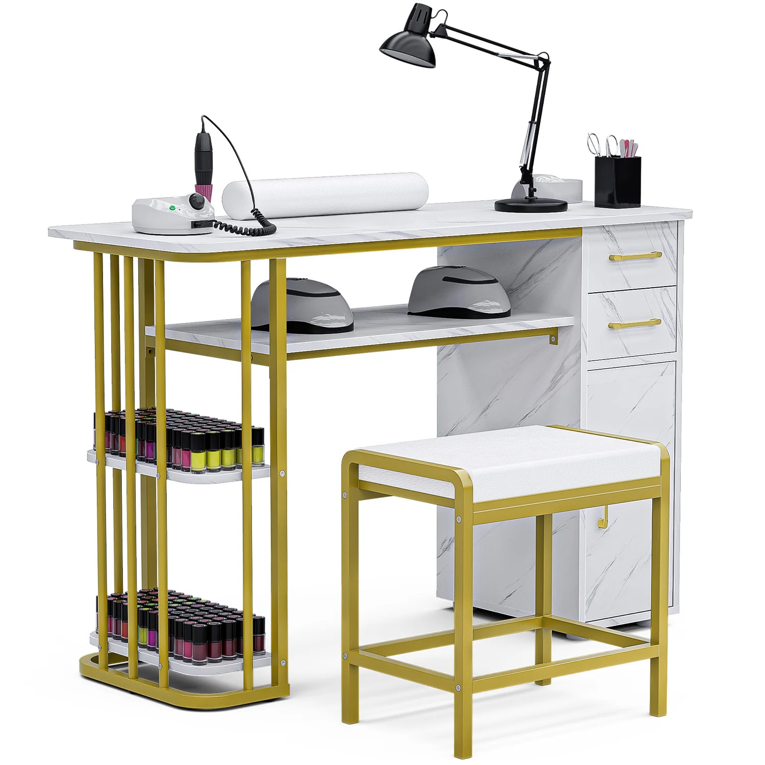 Advwin Manicure Table Nail Desk for Nail Tech - Image 2