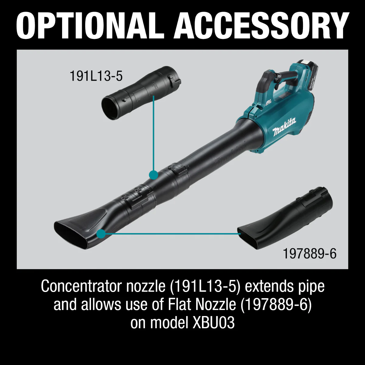 Makita 197889-6 Flat End Nozzle - Image 2