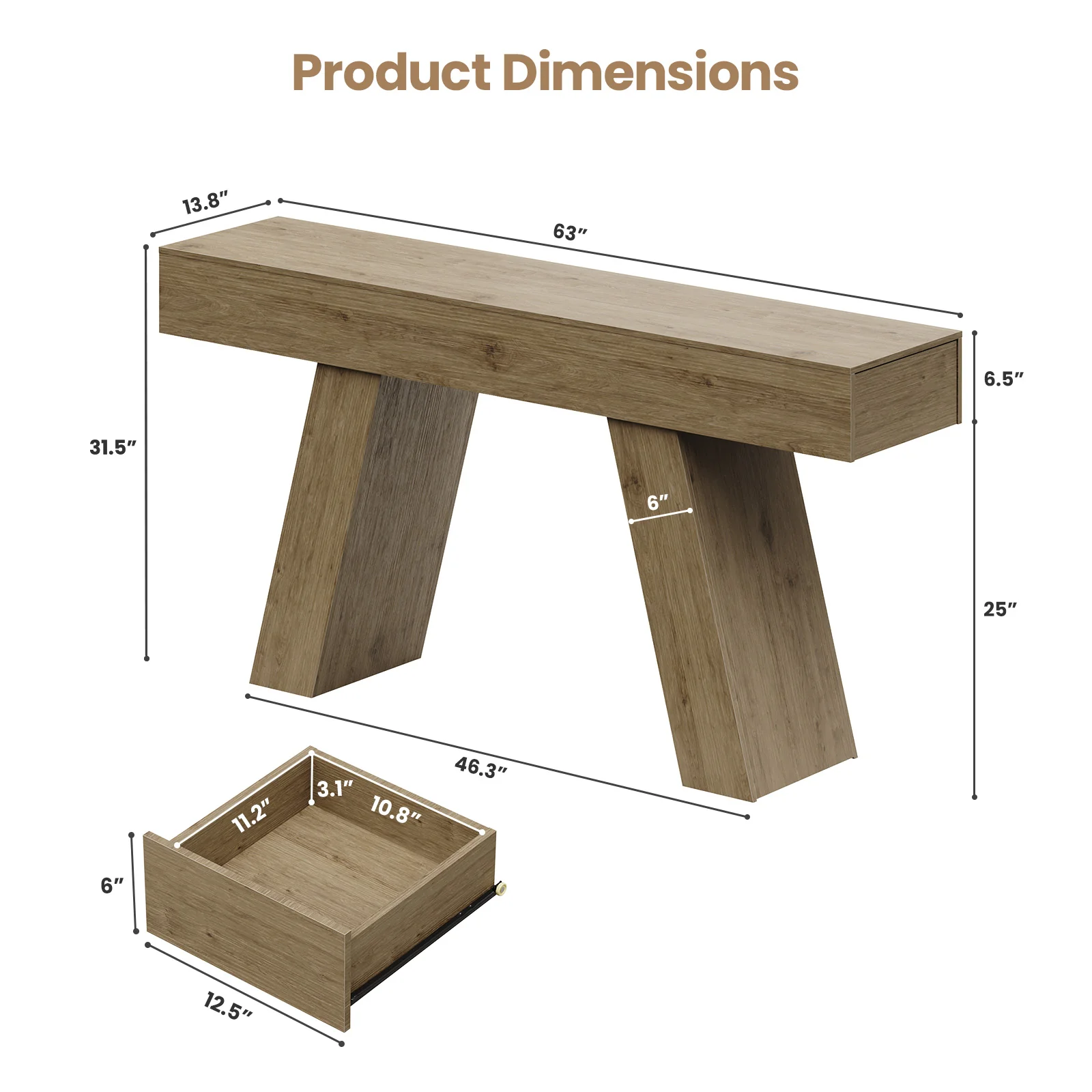 Advwin Console Table w/Storage Drawers - Image 2