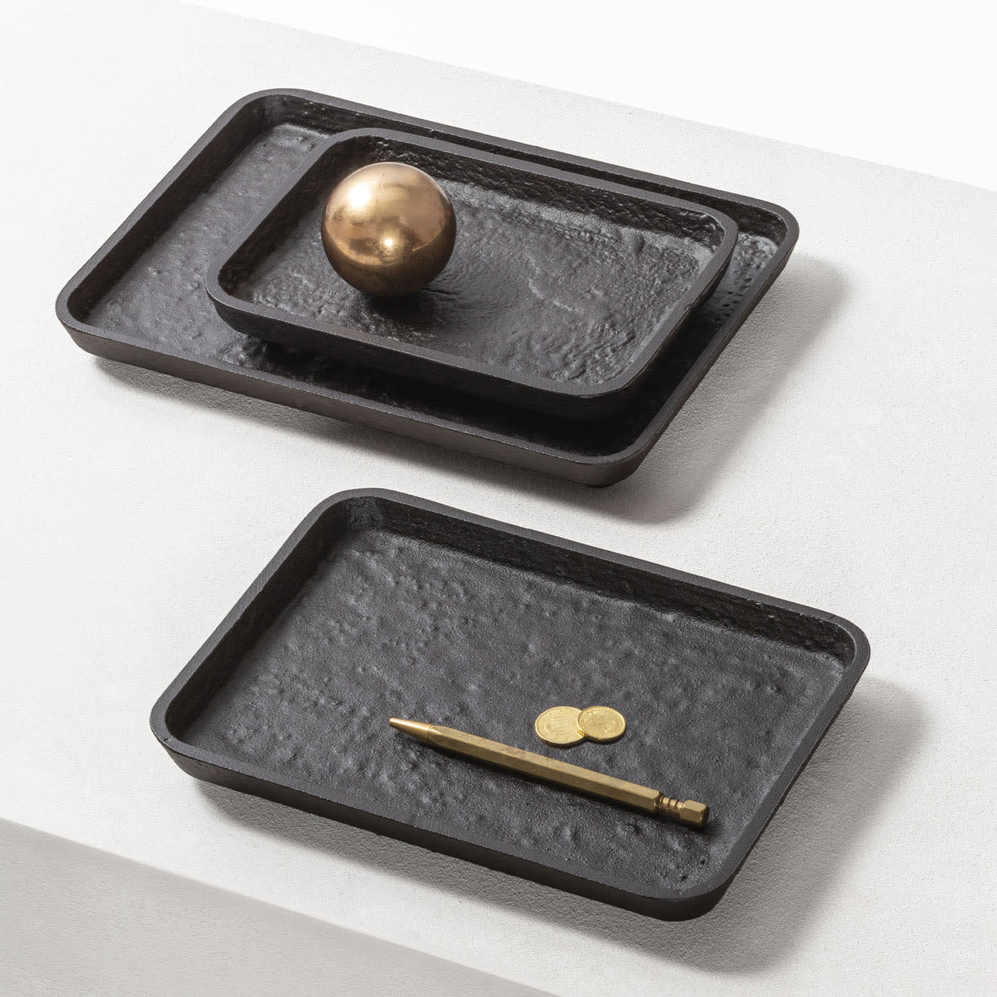 GIOBAGNARA | MONZA IMPERFECT BRONZE RECTANGULAR VALET TRAY | $480.00 - $760.00 - Image 3