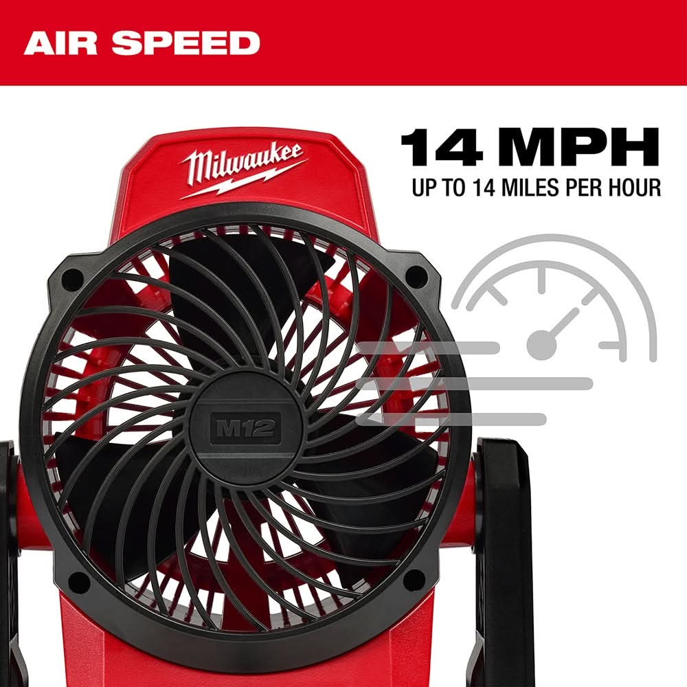 Milwaukee PROMO 0820-20 M12 Cordless 400-CFM Mounting Fan, Tool Only (PROMO) - Image 3