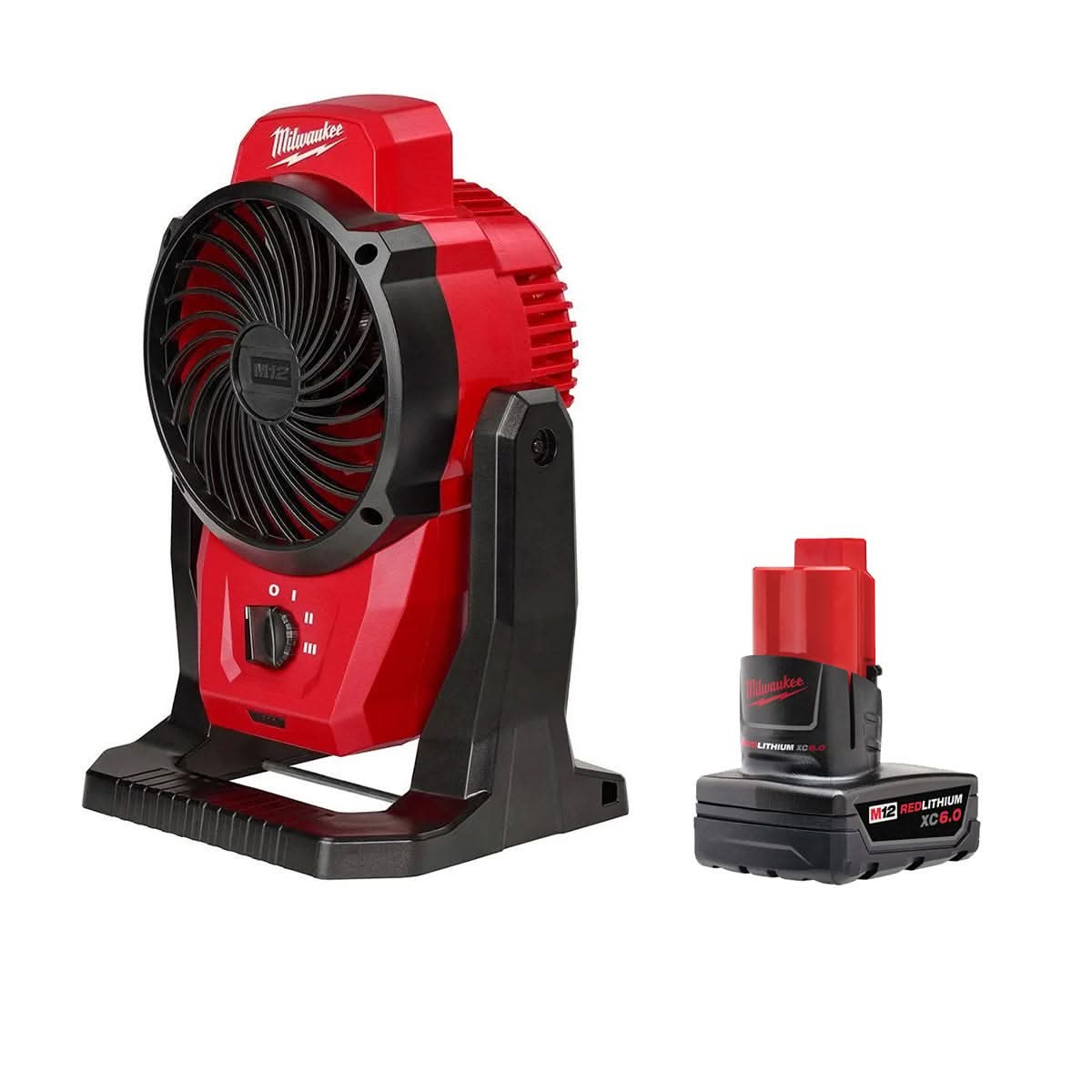 Milwaukee M12 Cordless 400-CFM Mounting Fan with M12 XC6.0 Extended Capacity Battery Pack - Image 1