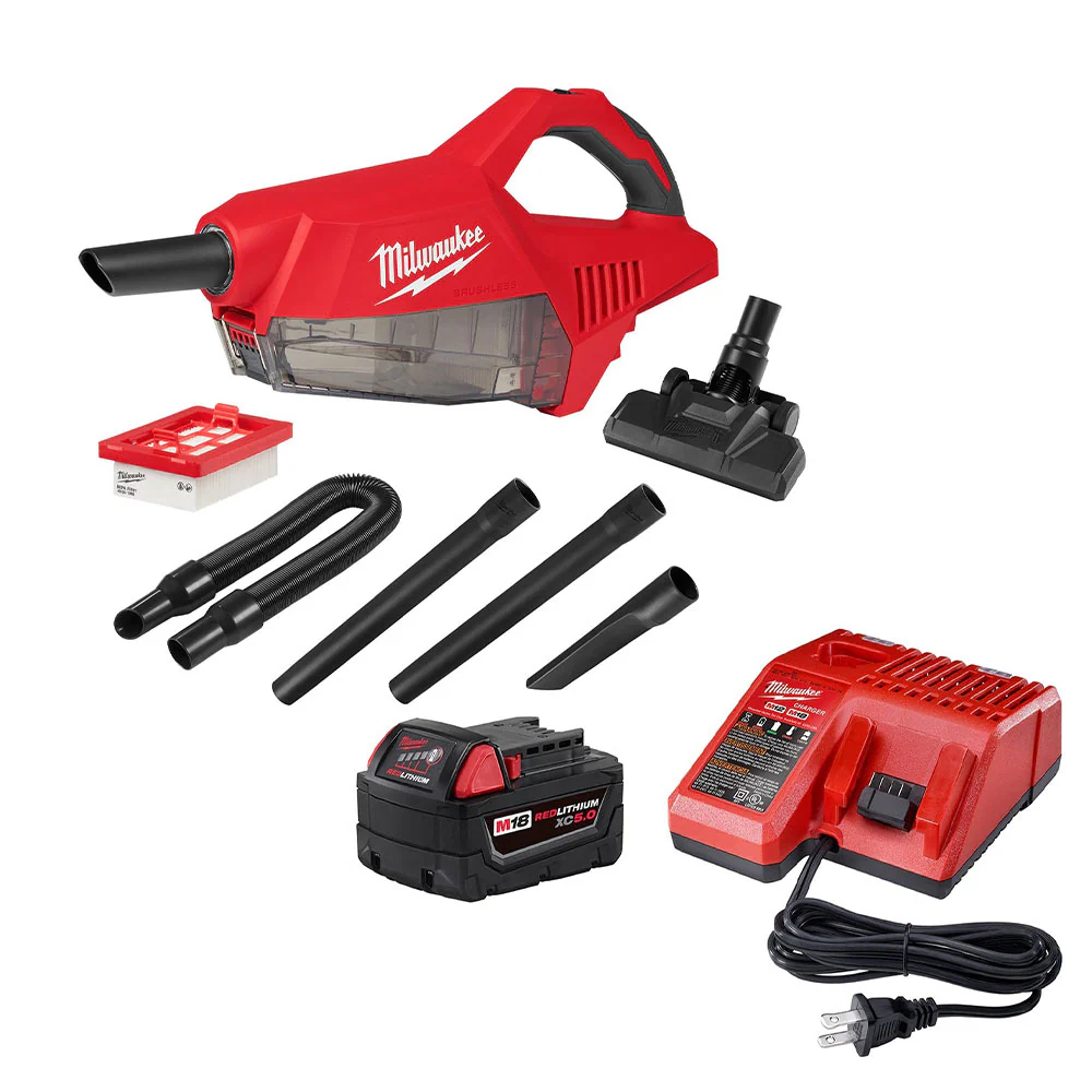 Milwaukee 0892-20 M18 Brushless Handheld Vacuum 5.0Ah Kit