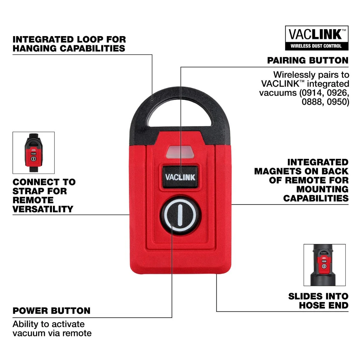Milwaukee 0952-20 VACLINK Wireless Dust Control Remote - Image 2