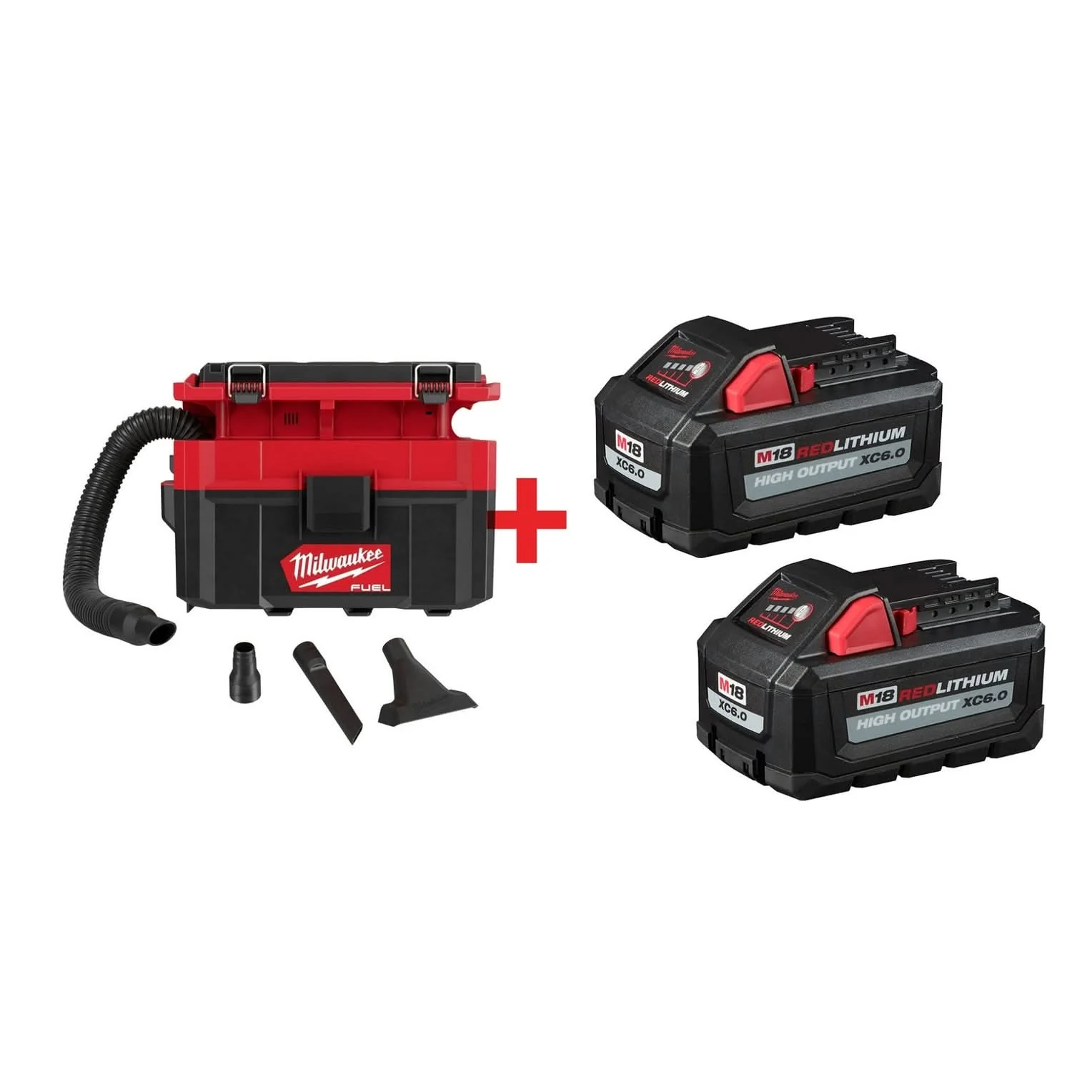 Milwaukee M18 FUEL PACKOUT 2.5 Gallon Wet/Dry HEPA Vacuum with 6.0Ah Battery 2-Pack - Image 1