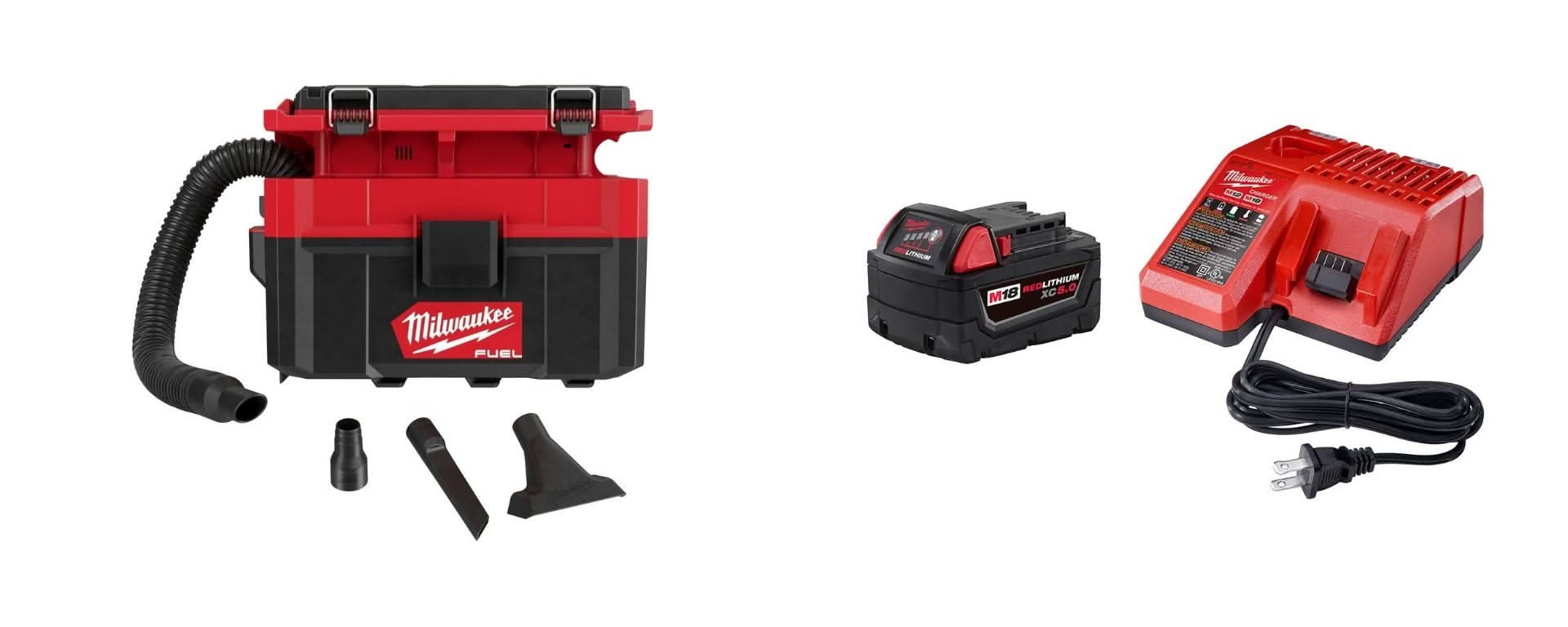 Milwaukee M18 FUEL PACKOUT 2.5 Gallon Wet/Dry HEPA Vacuum with XC5.0 System Starter Kit - Image 2
