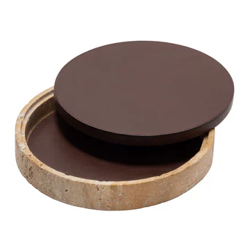GIOBAGNARA | GIZA LEATHER & MARBLE ROUND BOX #5 | $855.00 - Image 2
