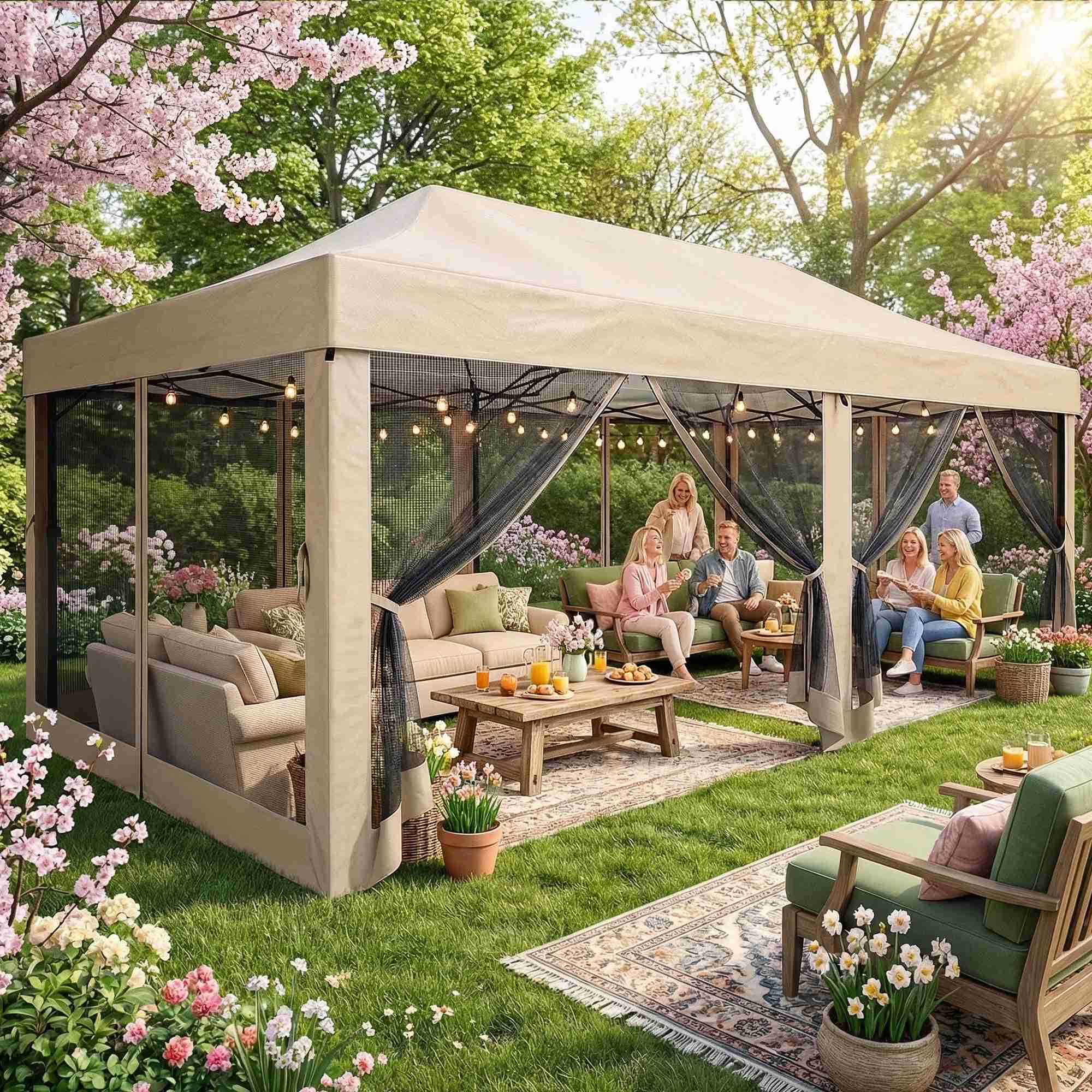 Advwin Heavy Duty Canopy Tent w/ 6 Sidewalls