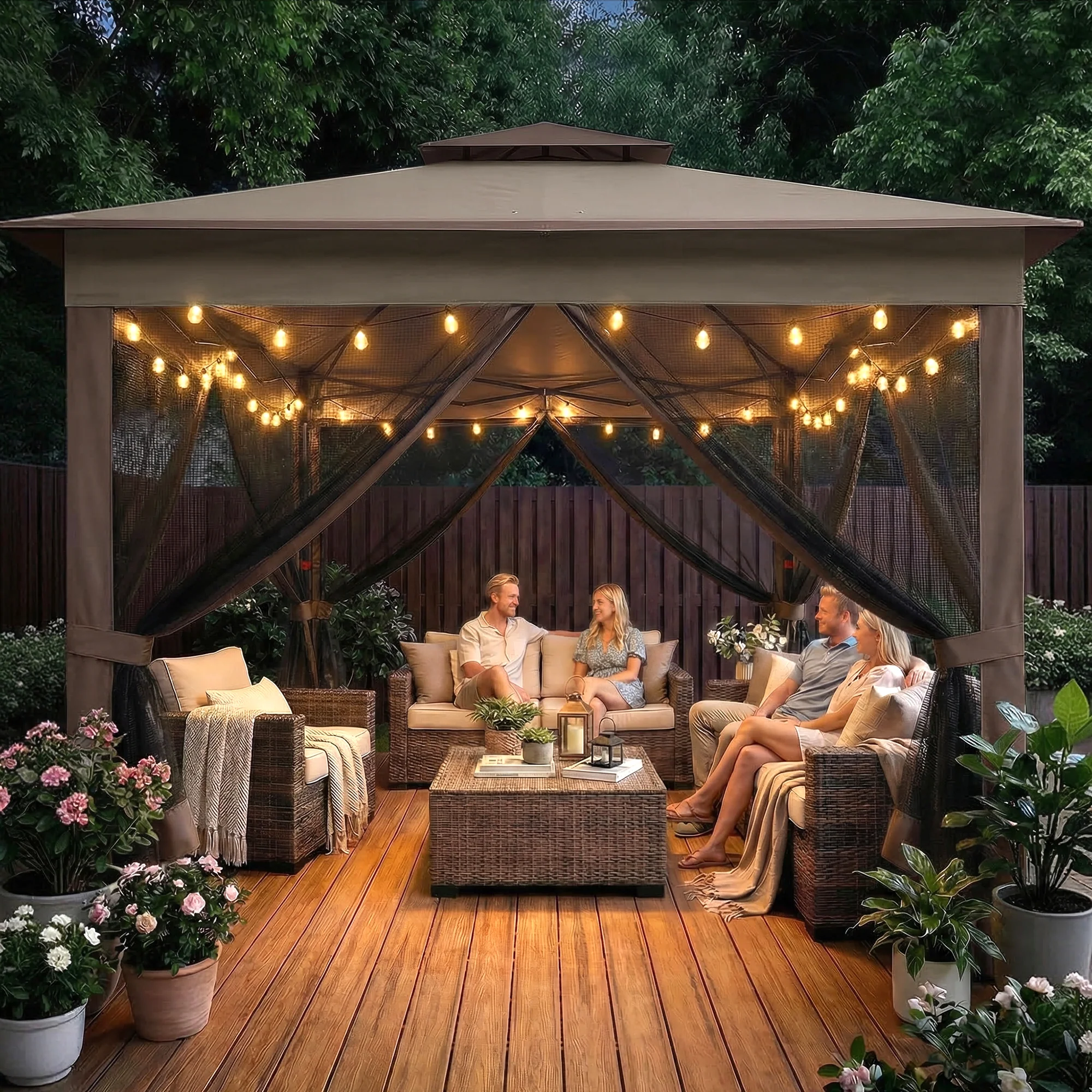 Advwin Outdoor Canopy Tent Easy Setup w/ Storage Bag - Image 2