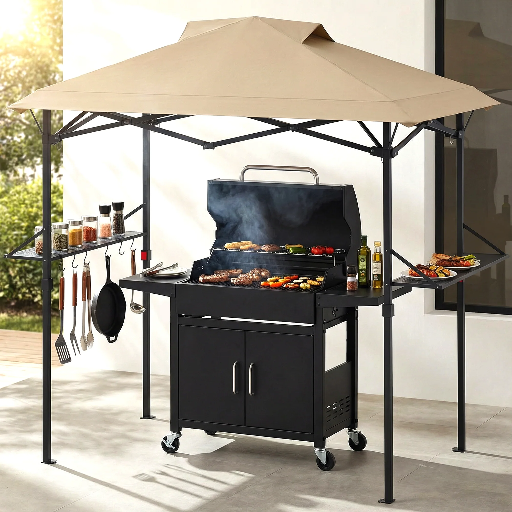 Advwin Grill Gazebo Pop Up Grill Canopy Tent for BBQ