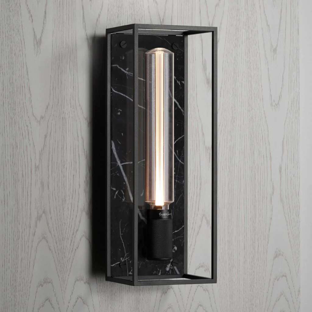 BUSTER AND PUNCH | LARGE CAGED WALL LIGHT BLACK MARBLE – 2.00