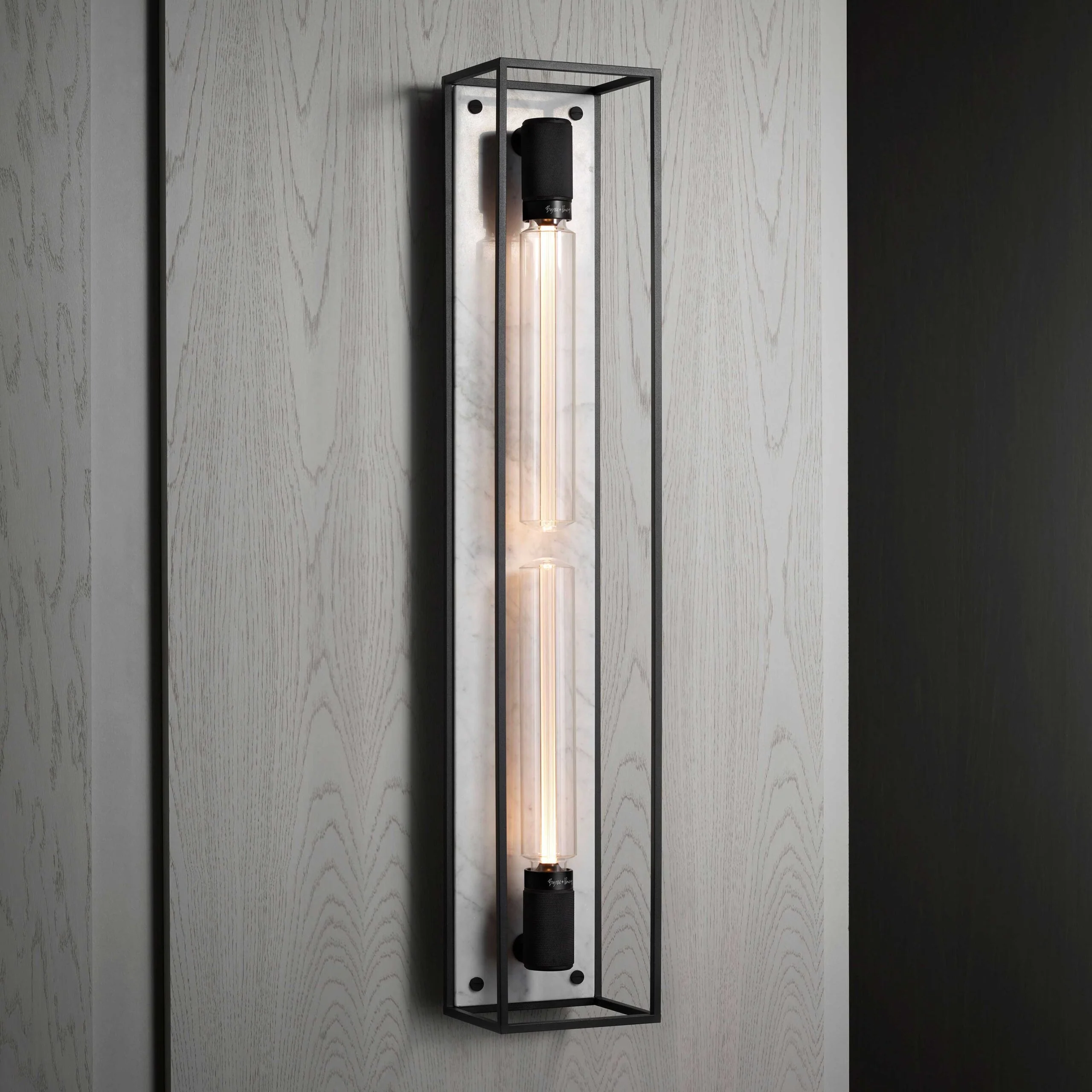 BUSTER AND PUNCH | X-LARGE CAGED WALL LIGHT – WHITE MARBLE – ,454.00