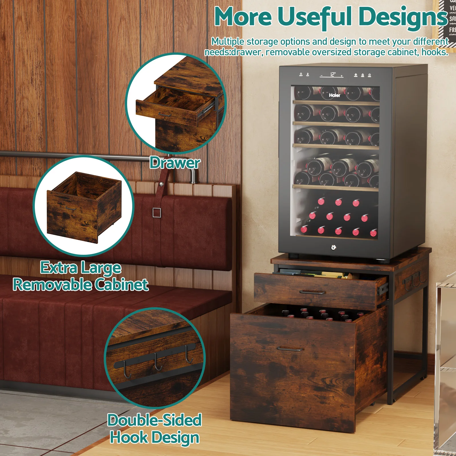 Advwin Mini Fridge Stand with Storage - Image 2