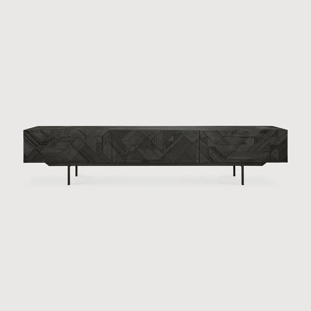 ETHNICRAFT GRAPHIC TV CUPBOARD - TEAK OFF BLACK | $3,039.00 - $4,459.00 - Image 2