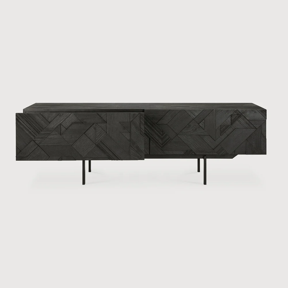 ETHNICRAFT GRAPHIC TV CUPBOARD - TEAK OFF BLACK | $3,039.00 - $4,459.00 - Image 3