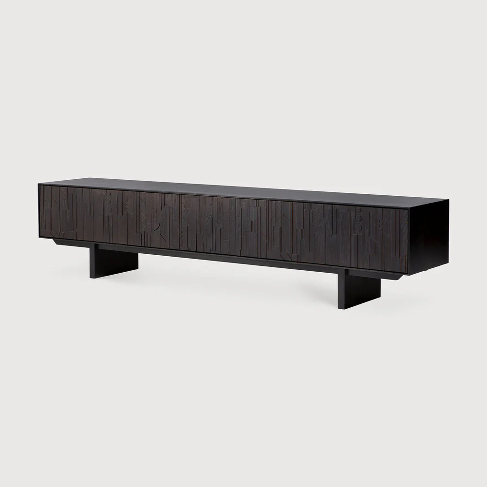 ETHNICRAFT MOSAIC TV CUPBOARD - TEAK OFF BLACK | $2,989.00- $4,339.00 - Image 3