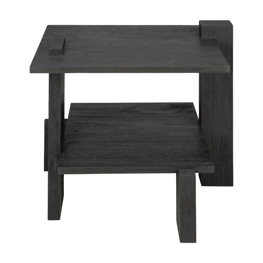 ETHNICRAFT ABSTRACT SIDE TABLE – TEAK BLACK | 9.00