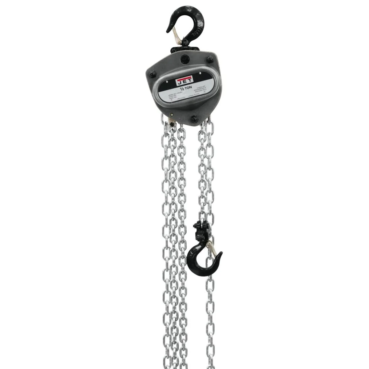 JET 104100 L-100-50WO-10, 1/2-Ton Hand Chain Hoist With 10-Foot Lift & Overload Protection