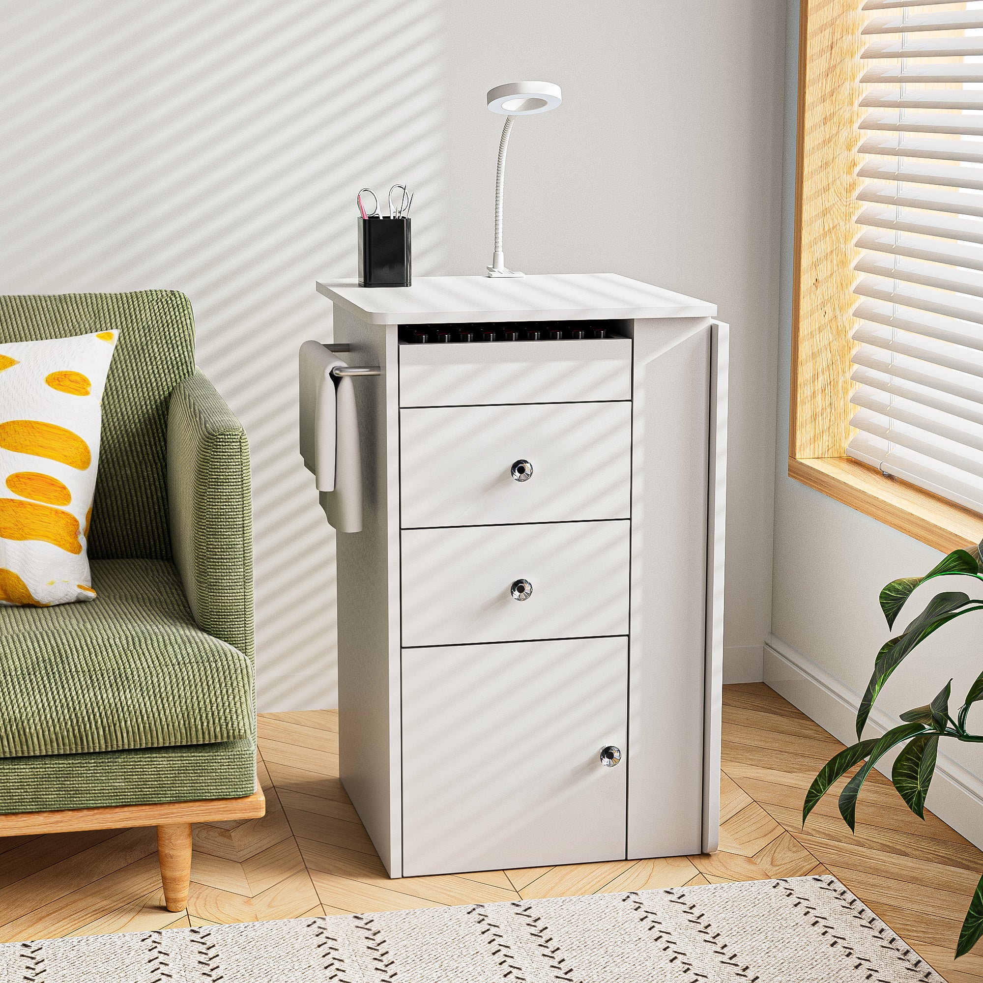 Advwin Folding Nail Table with Dust Collector - Image 2