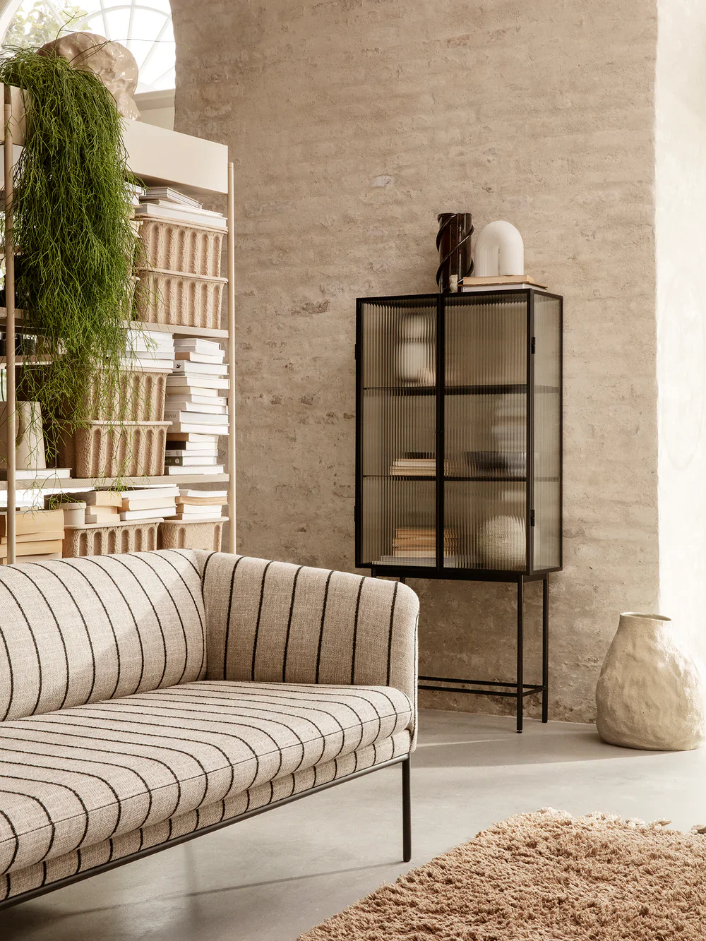 FERM LIVING | HAZE VITRINE - REEDED GLASS CABINET - BLACK | $2,579.00 - Image 2
