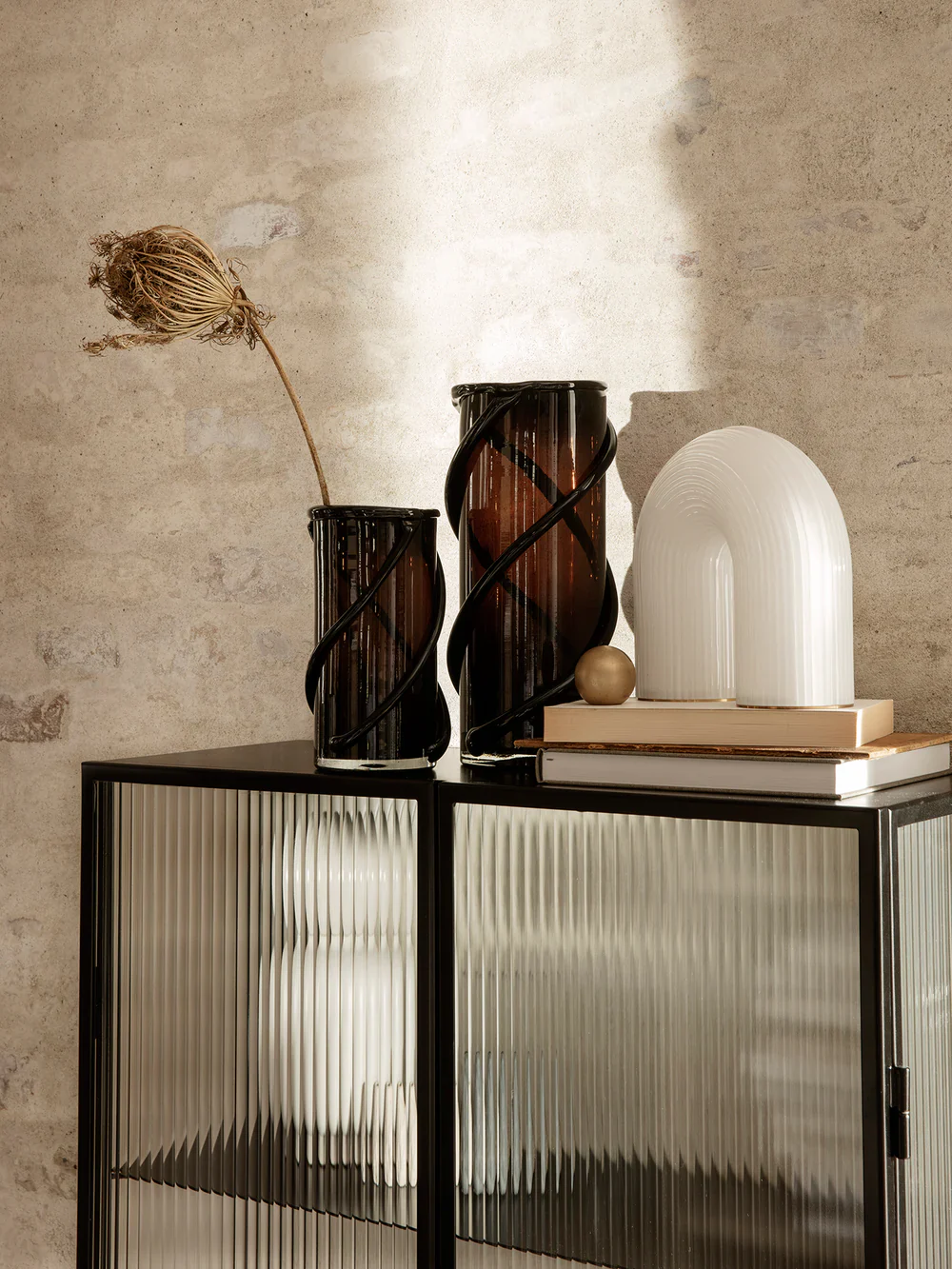 FERM LIVING | HAZE VITRINE - REEDED GLASS CABINET - BLACK | $2,579.00 - Image 3