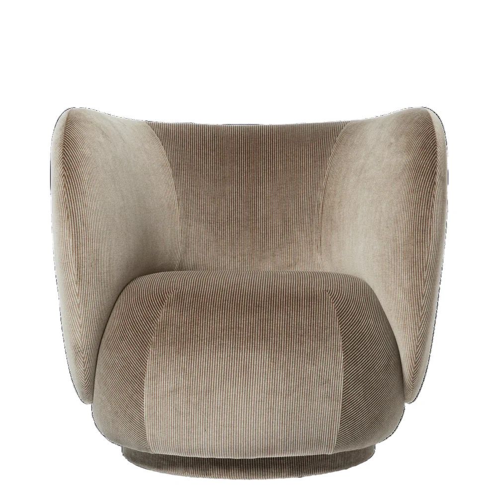 FERM LIVING | RICO LOUNGE CHAIR - SWIVEL - DEVORE VELVET - FLINT GREY | $3,669.00 - Image 1