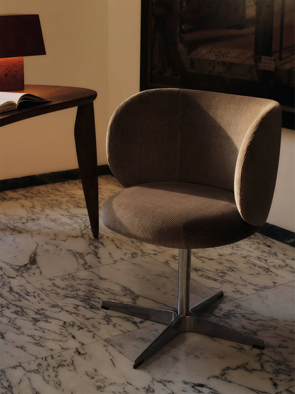 FERM LIVING | RICO DINING CHAIR - SWIVEL - DEVORE VELVET - FLINT GREY | $1,585.00 - Image 2