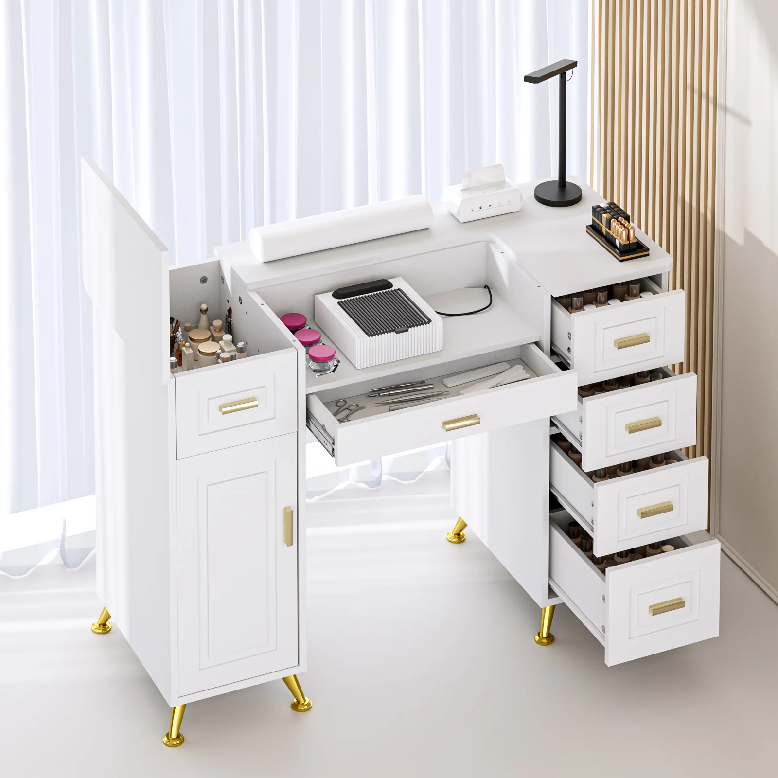 Advwin Nail Table with Removable Panel
