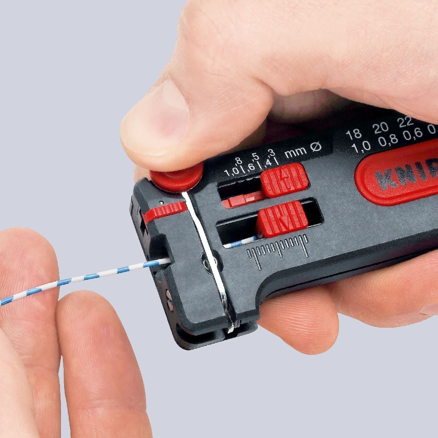 Knipex 12 80 100 SB Mini Wire Stripper 18-28 AWG - Image 3