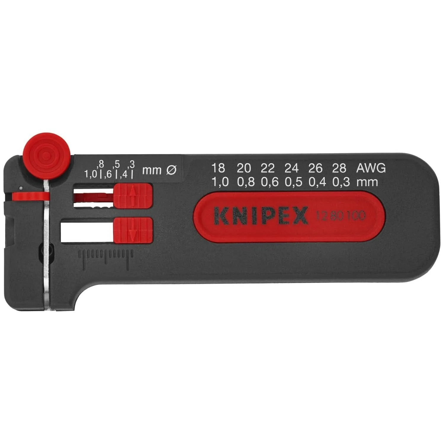 Knipex 12 80 100 SB Mini Wire Stripper 18-28 AWG - Image 1