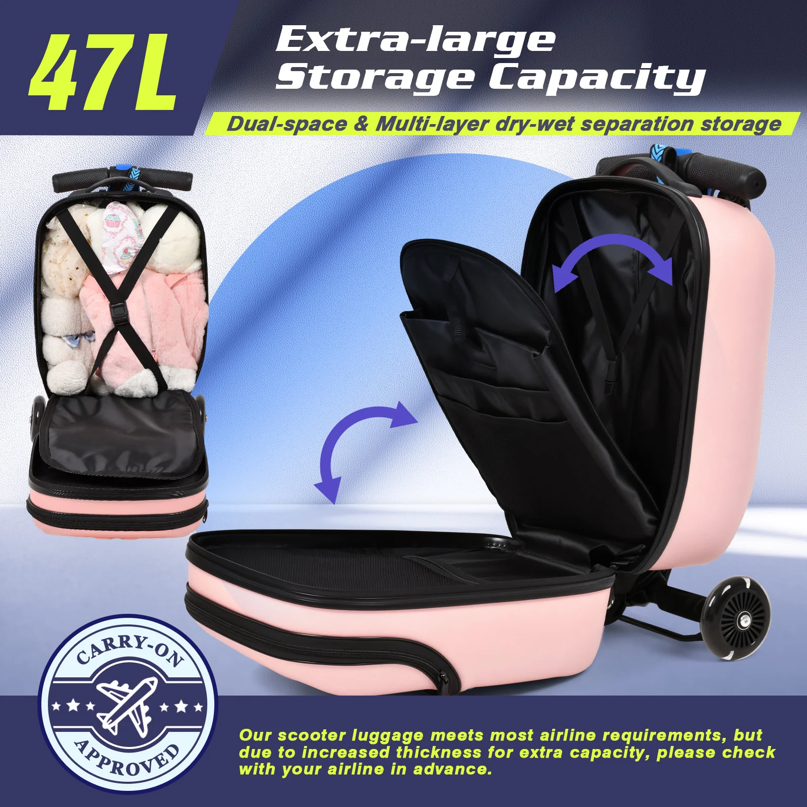 Advwin Top Opening Scooter Luggage for Kids - Image 2
