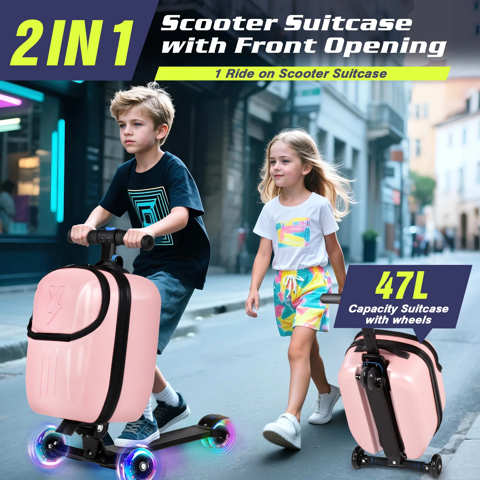 Advwin Top Opening Scooter Luggage for Kids - Image 3