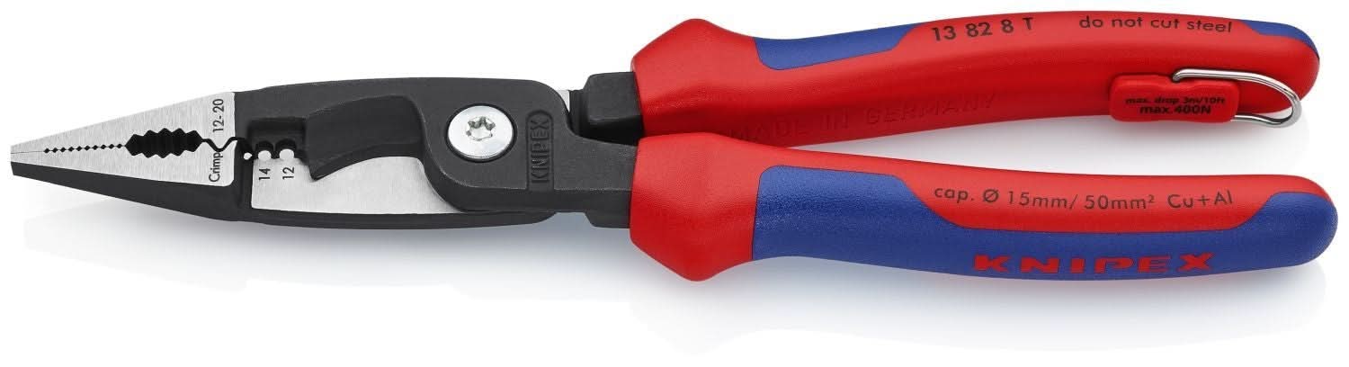 Knipex 13 82 8 T BKA 6-in-1 Electrical Installation Pliers 12 and 14 AWG-Tethered Attachment - Image 2