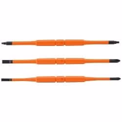 Klein Tools 13157 Screwdriver Blades, Insulated Double-End, 3-Pack - Image 1