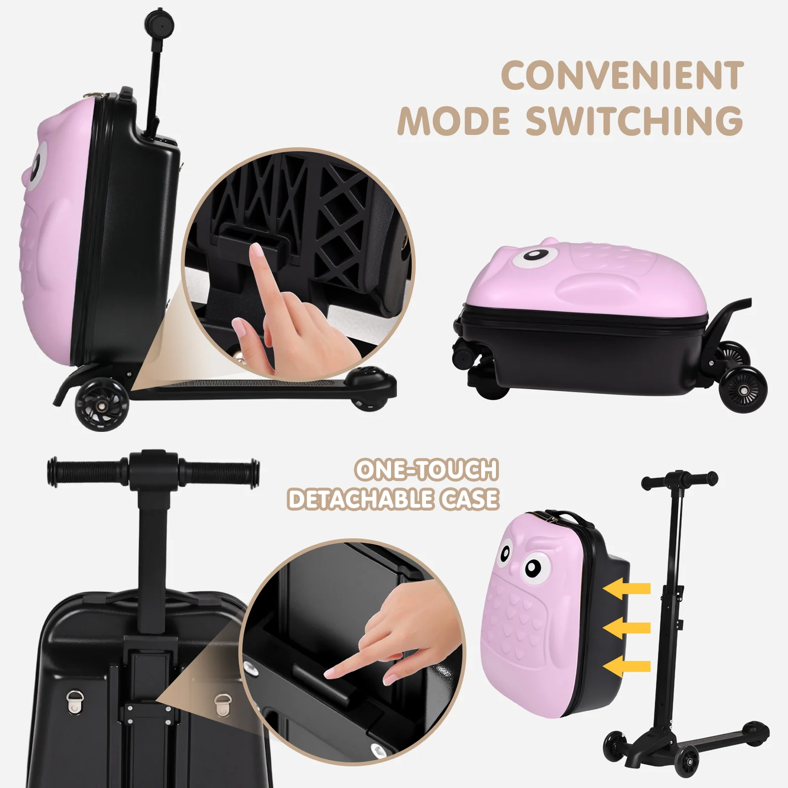 Advwin 4-in-1 Detachable Scooter Ride-On Suitcase - Image 3