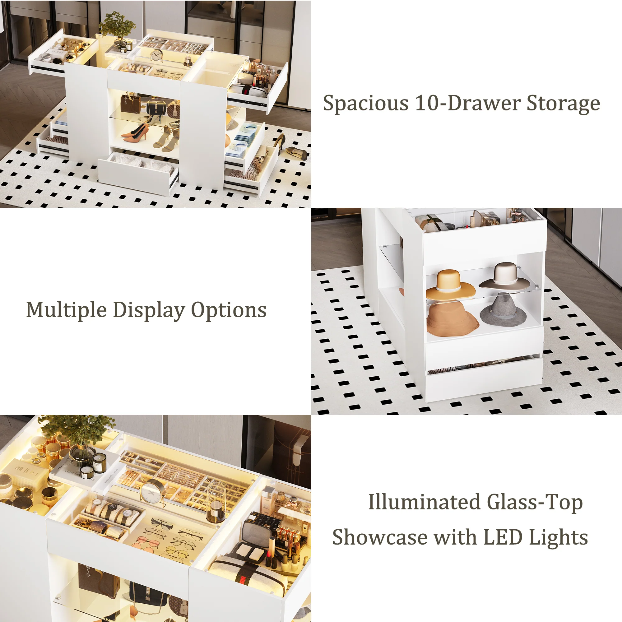 Advwin Modern Closet Island with 10 Drawers - Image 2