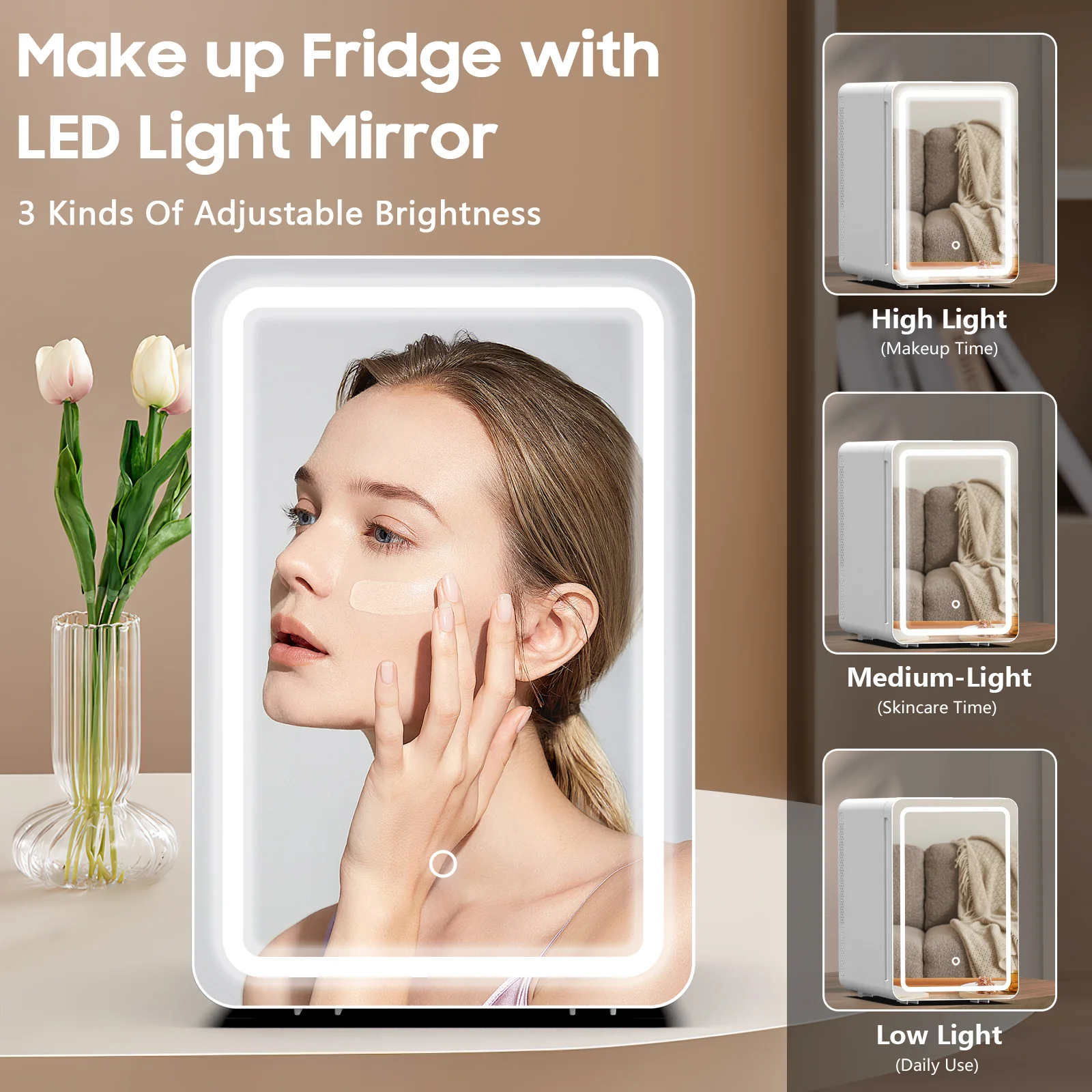 Advwin 20L Skincare Mini Fridge with Mirror - Image 2