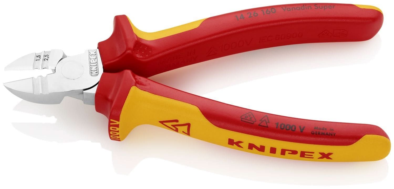 Knipex 14 26 160 Diagonal Cutting Pliers with Stripper-1000V Insulated - Image 3